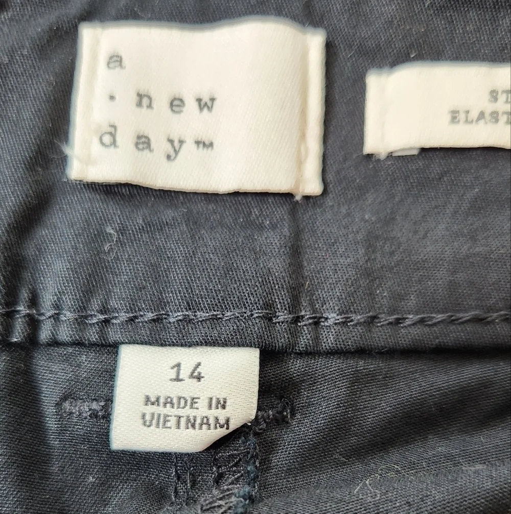 A New Day Women's High-Rise Straight Ankle Chino Pants Black Size 14